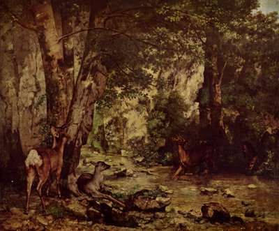 Roe Deer in the Forest by Gustave Courbet